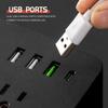 Удлинитель с розетками и USB-портами, 14 розеток AC, 3 порта USB-A, 1 порт USB-C, настенный удлинитель для дома и офиса
