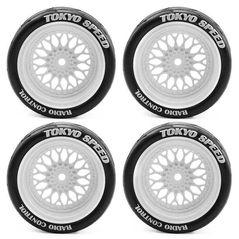 4 pcs 65mm RC rally racing tires drift tires FW06 Tamiya TT01 TT02 XV01 1/10 RC racing upgrade parts wheel hub tires