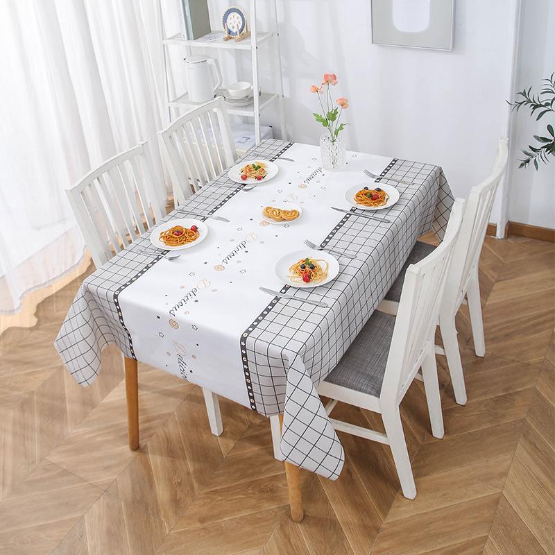 Luxury Waterproof PEVA Plaid Tablecloth & Chair Mat - Oil-Proof, High-End Rectangular Dining Cover