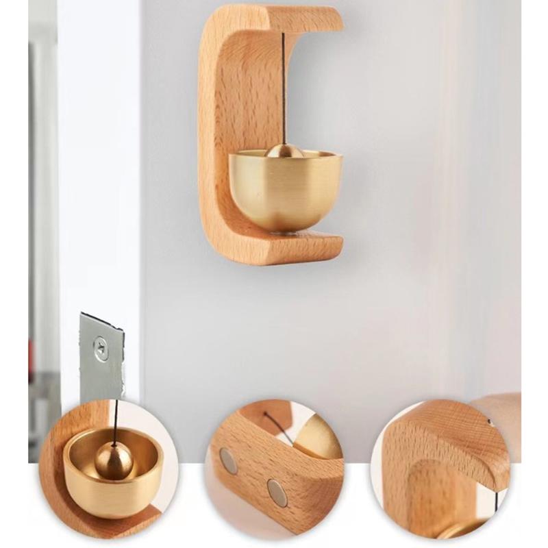 Simple Wooden Wind Chimes Wireless Traceless Doorbell Entrance Door Decorative Wind Bell For Home Opening Hanging Decorations
