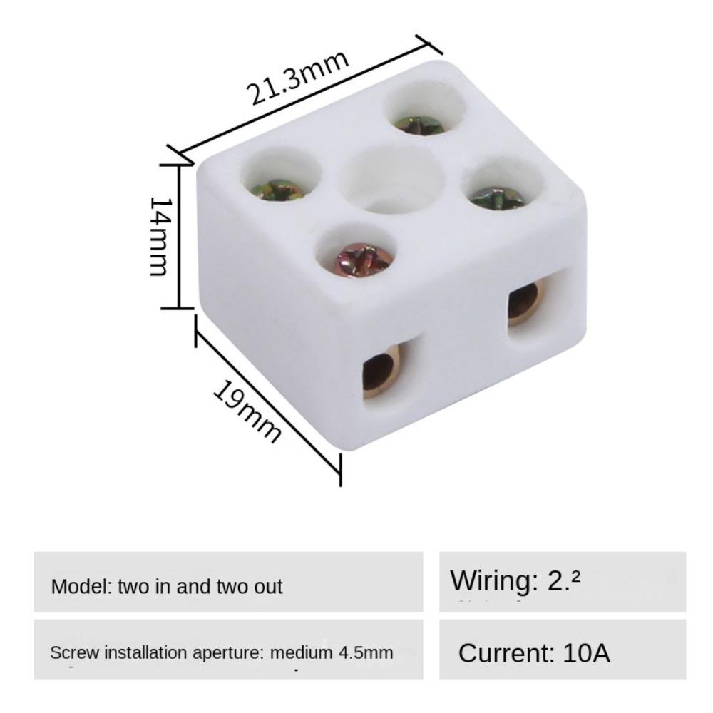 High-temperature Resistant Screw Wire Connector Terminals 1 In 1 Out Ceramic Terminal Post