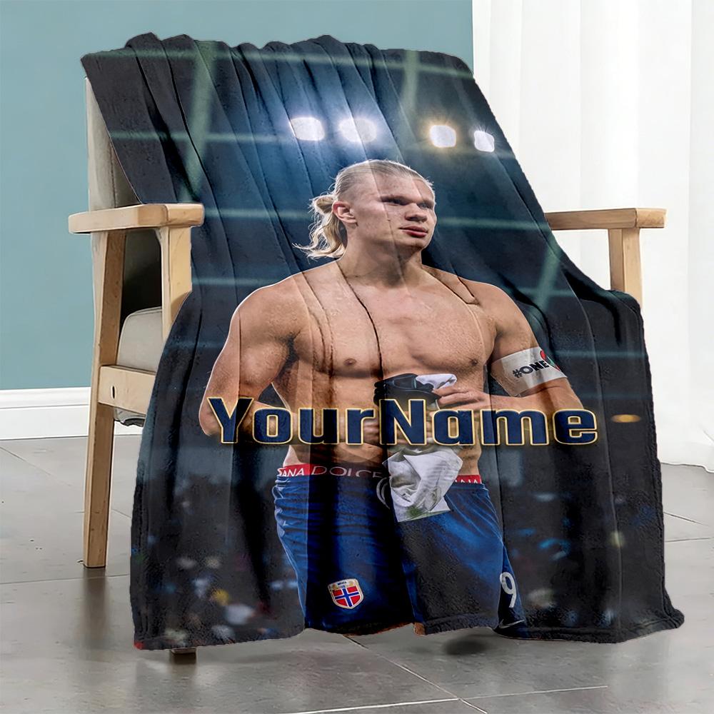 Haaland 103 Customize Your Name Blanket Gift Personalized Blanket Soft Warm Cozy Versatile for Living Room Home Decor Couch Bedding