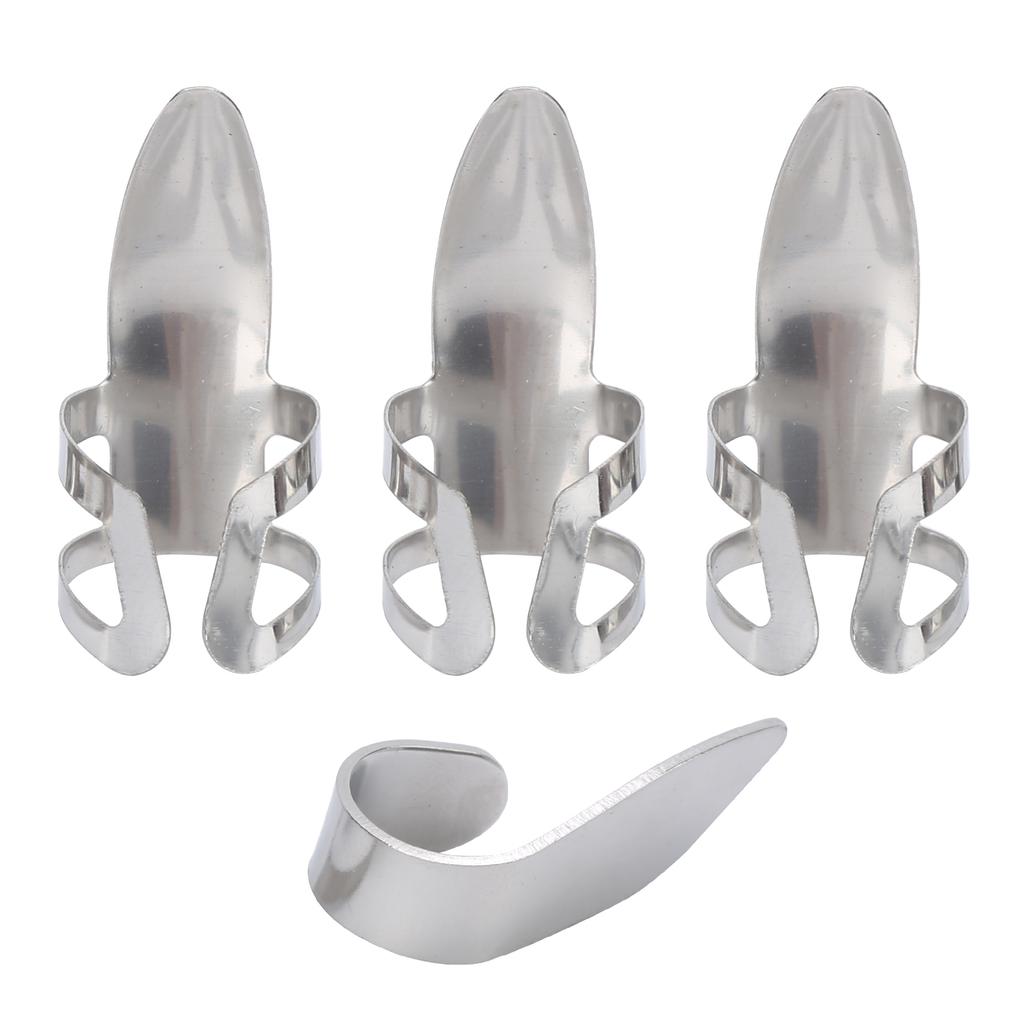 Медиаторы для пальцев 3 шт., для указательного пальца, 1 шт., для большого пальца, металлические сменные аксессуары для гитары с коробкой для хранения