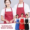 Регулируемый кухонный фартук Унисекс Водонепроницаемый Пылезащитный Однотонный Шеф-повар Официант Парикмахер Грязеотталкивающий Халат Без рукавов Фартук