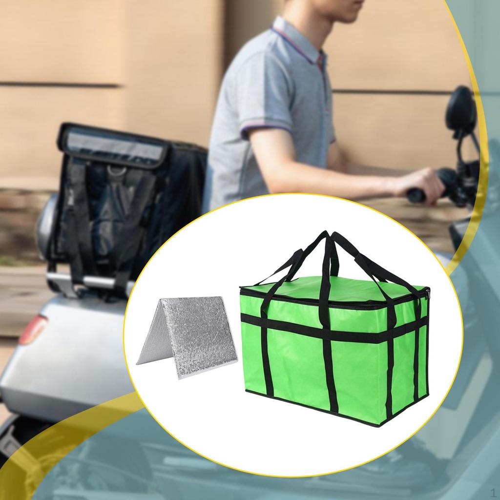 Insulated Food Delivery Bag Lightweight Pizza Warmer Camping Travel Shopping blue