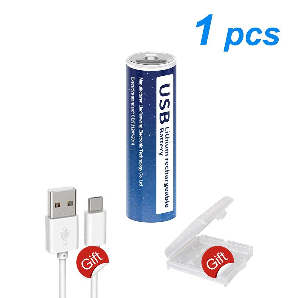 100% Capacity 1.5V AA Li-ion Battery 2800mWh Li-Polymer USB Rechargeable Lithium USB Battery AA+ USB Cable Line Toy KTV Multi-function Battery