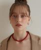 Татьяна (Серебро 925 пробы) Красный нефрит Конфетная шарик Ожерелье Nz2143