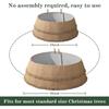 Christmas Tree Skirt Burlap Collar Adjustable Clips Holiday Decor