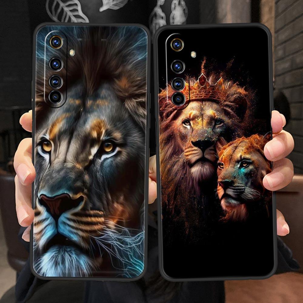 Мягкий ТПУ чехол для Realme C67 C63 C55 C53 C25 C21 10 11 12 13 GT 2 3 5 Pro Plus 5G Ударопрочный чехол для телефона The Lion Fundas Capas