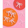 xo, Fetti Pink Bow Drink Markers - 8 count, 2" | Tying the Knot Bachelorette Party, Coquette Birthday Party Accessory, Girly Ribbon Party Drink