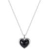 FINDELISE 925 Onyx Heart Necklace