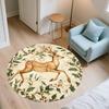 Бегущий олень, Круглый ковер, Ковер для гостиной, спальни, дивана, игровой комнаты, Декор, Нескользящий коврик для пола