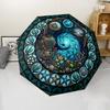 Underwater Treasure Window pattern umbrella, portable and foldable design, 8 ribs, a casual accessory for Halloween, Christmas, and birthday gifts.