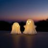 2pcs Cartoon Glowing Ghosts Light Ceramic Small Ghost Figurines  Haunted House