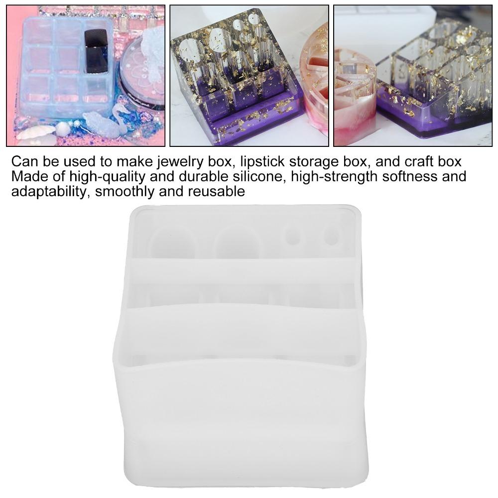 3D Design Lipstick Storage Box Mould Reusable Silicone Mould DIY Lipstick Box Mould  Resin Art