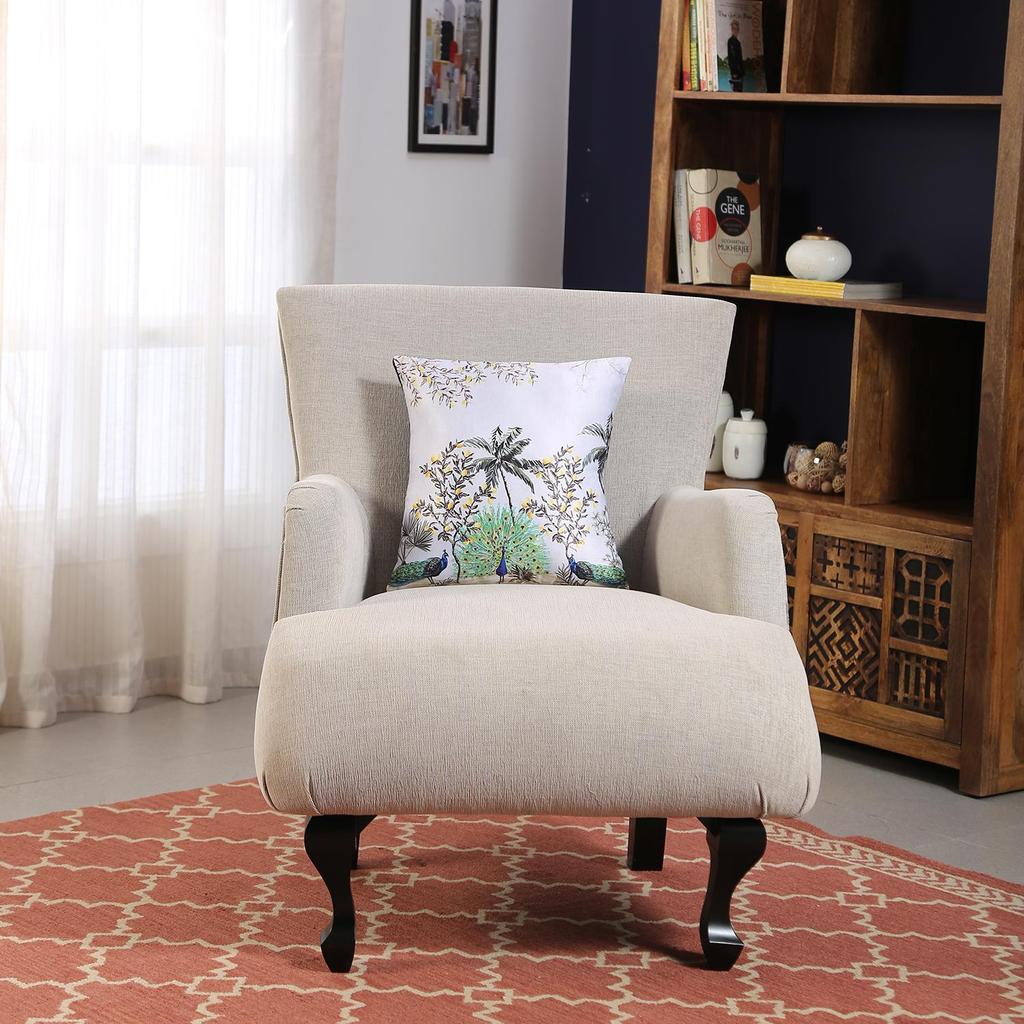 Чехол для подушки KOKO MAISON INC Dancing Peacock Polystain | Застежка-клапан | Цифровая печать