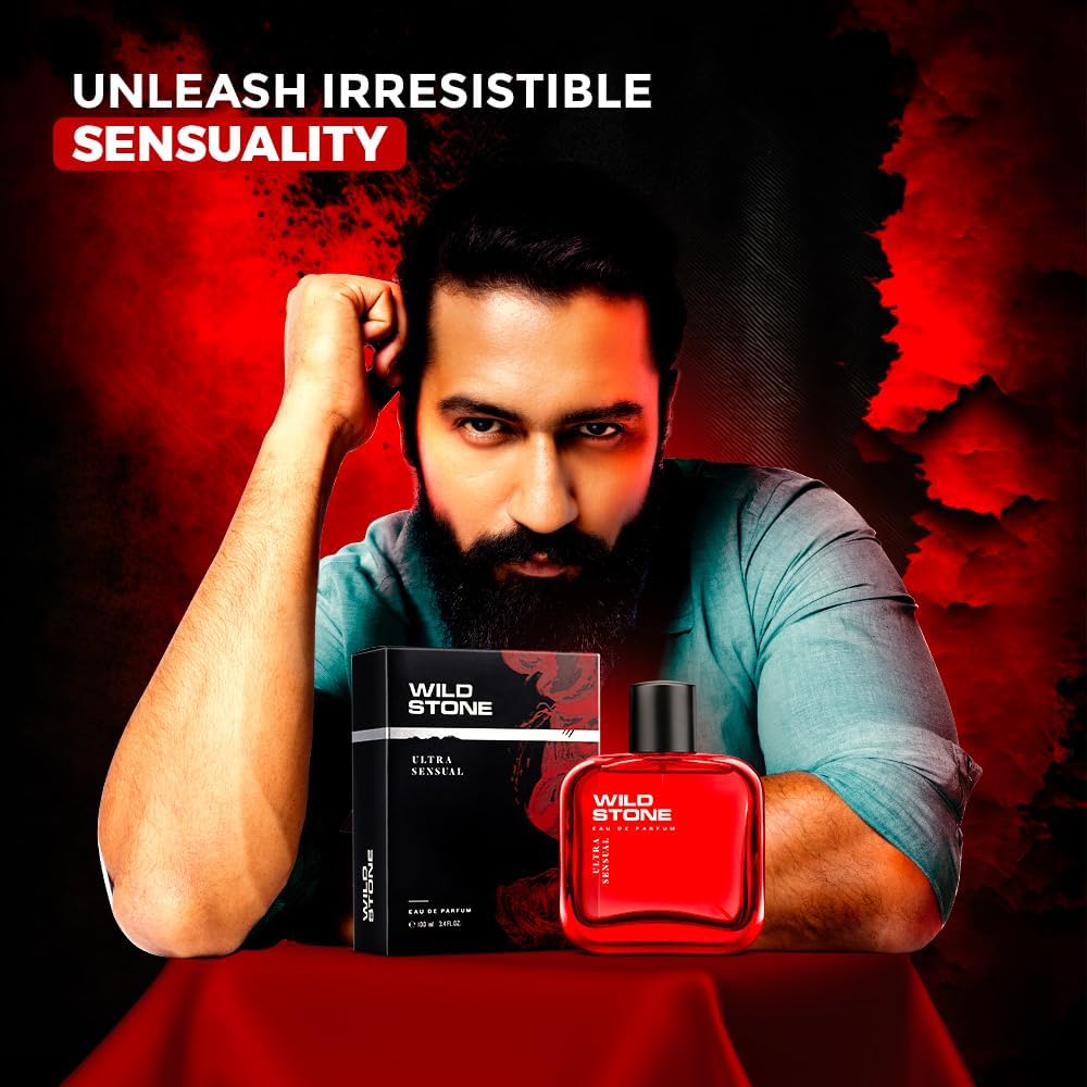 Wild Stone Ultra Sensual Perfume Spray for Men, 100ml, A Sensory Treat for Casual Encounters, Aromatic Blend of Masculine Fragrances