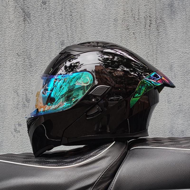 E5GOrz Откидной Мотошлем для Мужчин и Женщин – Интеграл, Всесезонный со Слотом для Bluetooth, Большим Задним Спойлером, Сертифицирован 3C