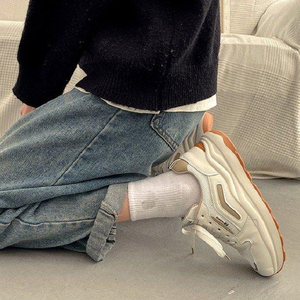 Little white shoes spring and summer mesh breathable sneakers lace-up soft baseplate shoes versatile and lightweight women's little white shoes