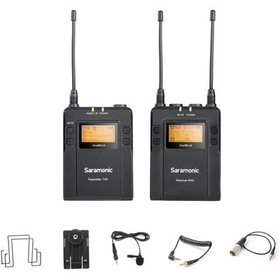 Беспроводная цифровая УВЧ микрофонная система-петличка Salamonic UwMIC9 на 96 каналов с портативным приемником RX9 и поясным передатчиком TX9