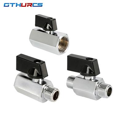 Мини-шаровой кран из латуни 1/8" 1/4" 3/8" 1/2" Резьбовой наружный/внутренний BSP Для компрессора воздуха, воды, газа, масла Запорный клапан