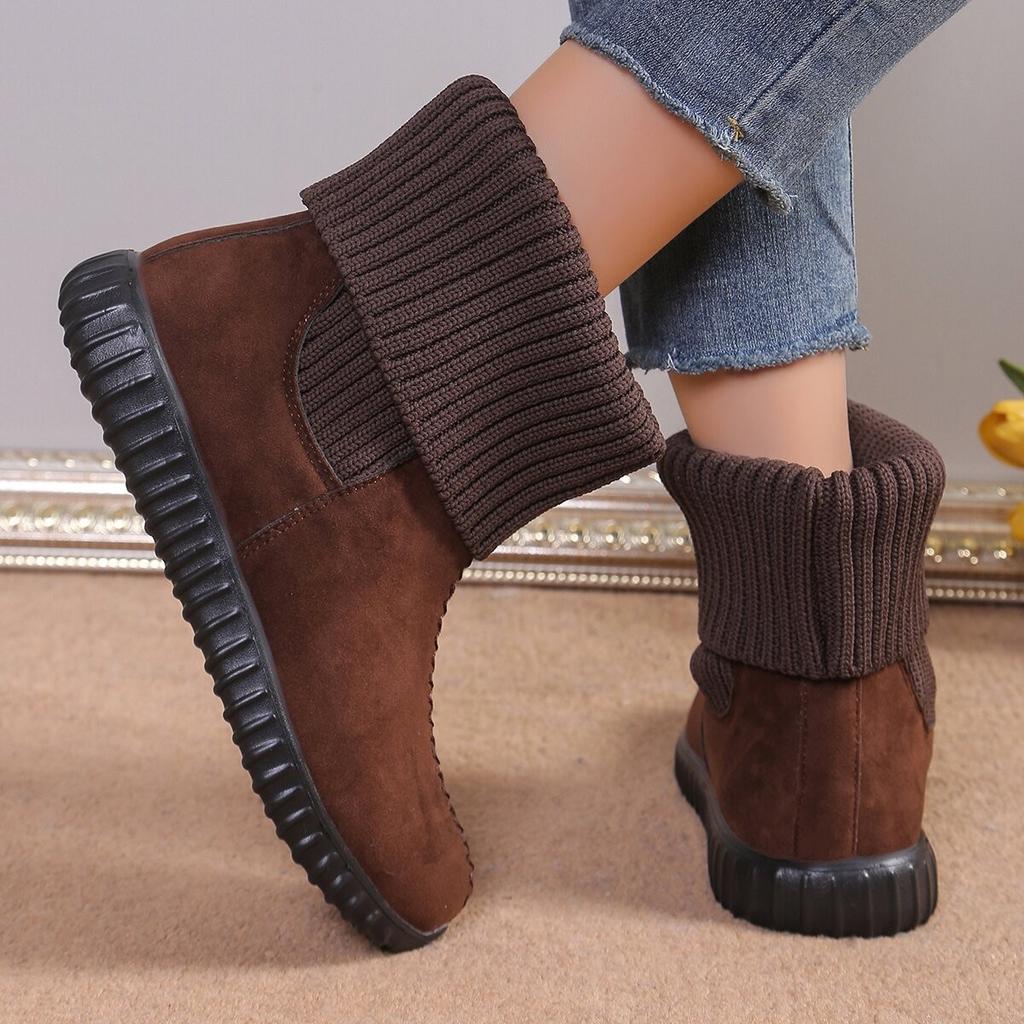 New Autumn Winter Korean-style Women's Plus Size Short Boots Round Toe