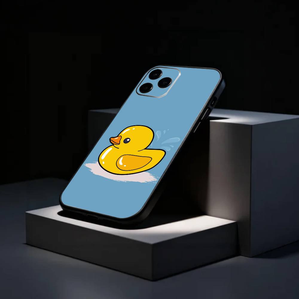 Милый желтый D-Duck Чехол для телефона Силиконовый Мягкий Для IPhone 17 16 15 14 13 12 11 X XR Plus Pro Max Plus