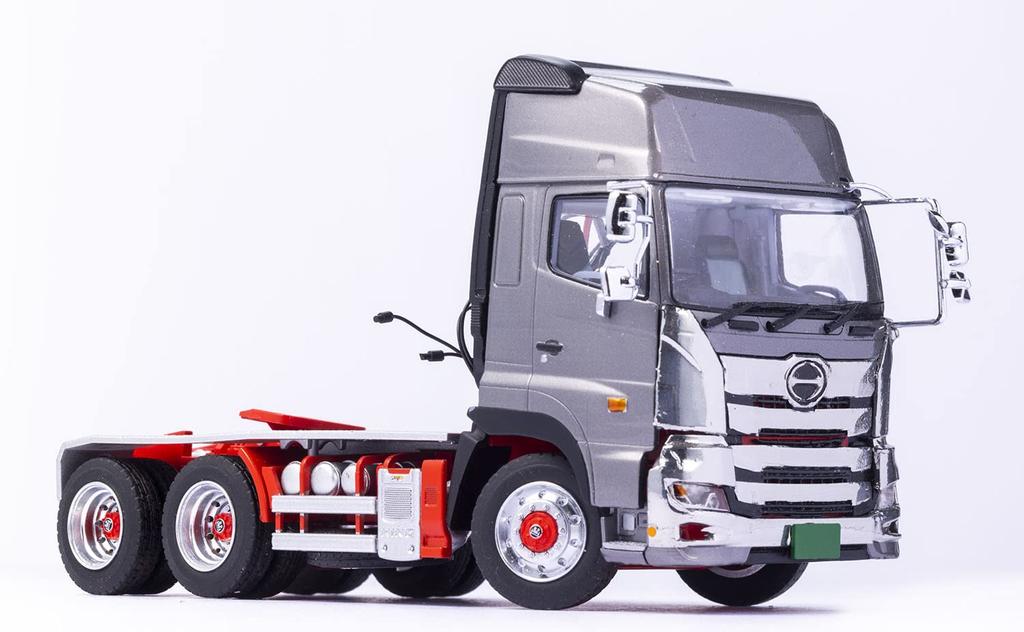 Platz X Kencraft Scale Hino Profia SS 6x4 High Roof Light Gunmetallic Current Model Painted Diecast Model KK1300SSGM 1/50