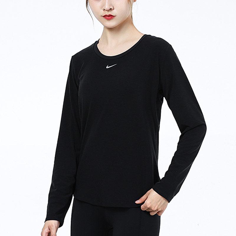 Nike Футболки Женские Черные С Круглым Вырезом Умеренные Другие DD0621-010
