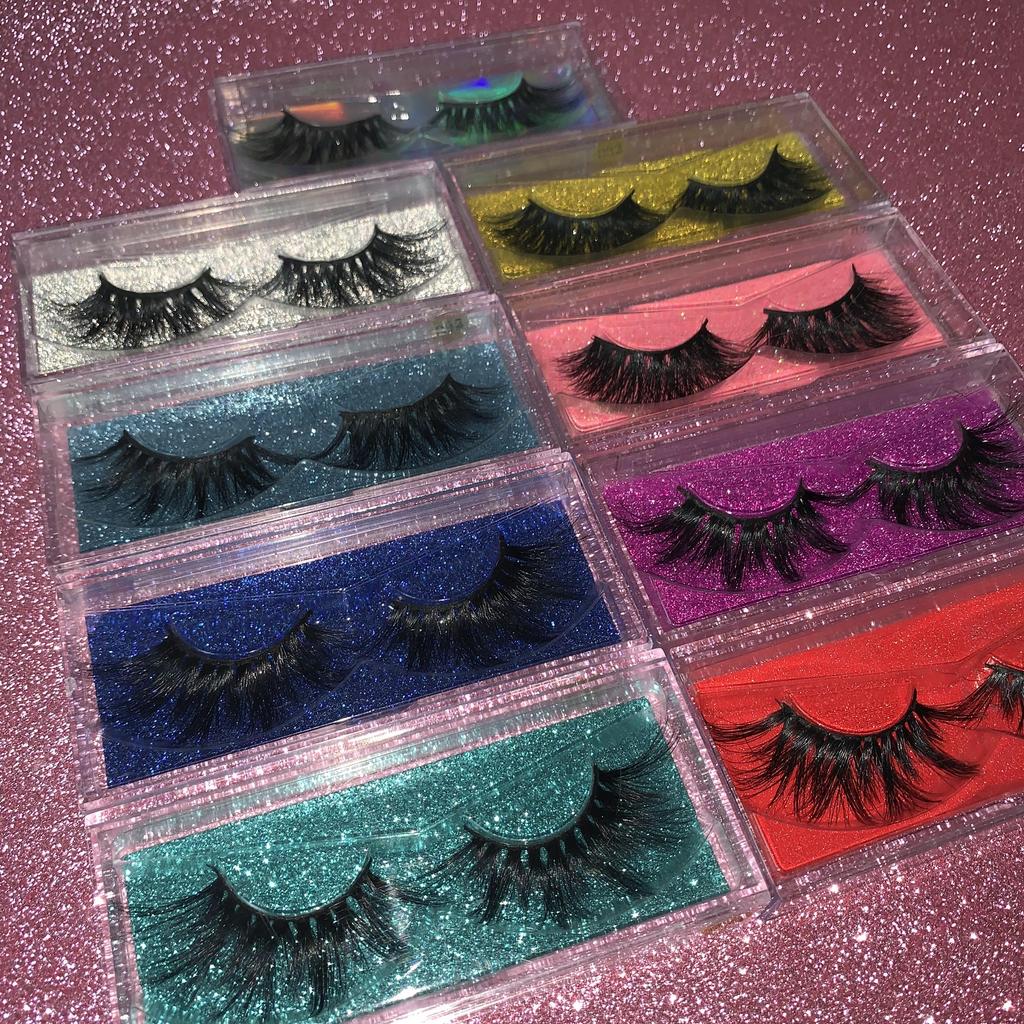 Free Sample 25mm Mink Eyelashes Vendor 3d Mink Lashes with Eyelash Packaging Box