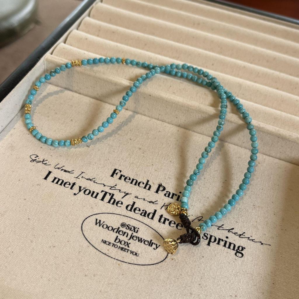 Юань Ю Высококачественное ожерелье из бирюзы: Не выцветающая, Темперамент-Личность Ключичная Цепочка для Женщин