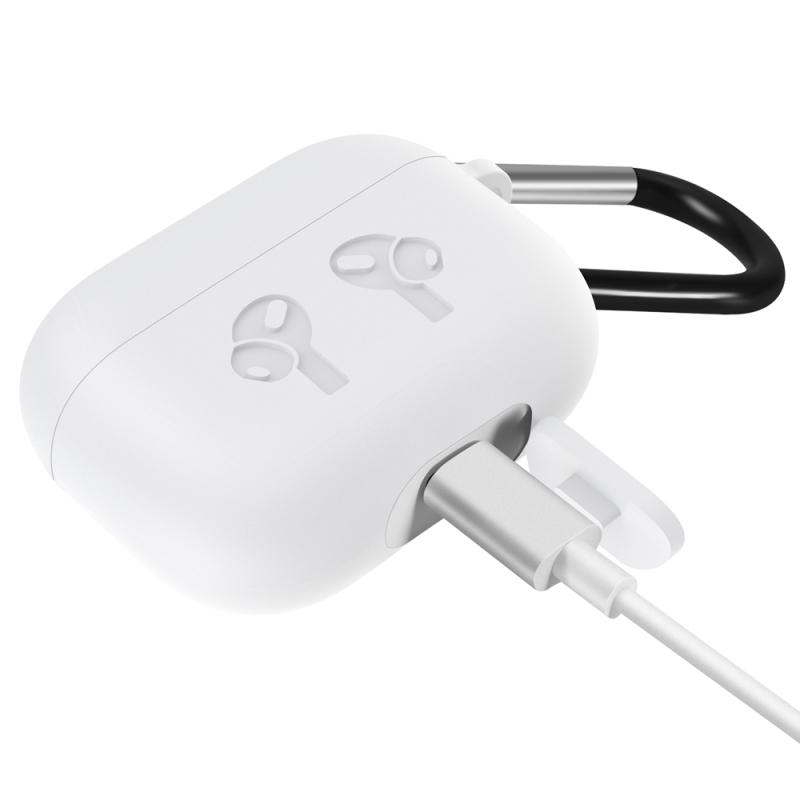 Силиконовый чехол для AirPods Pro, противоударный чехол с защитой от падения и царапин, с крючком для брелка