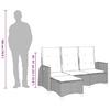 Garden Sofa with Reclining Function Cushions L Shaped Grey Poly Rattan