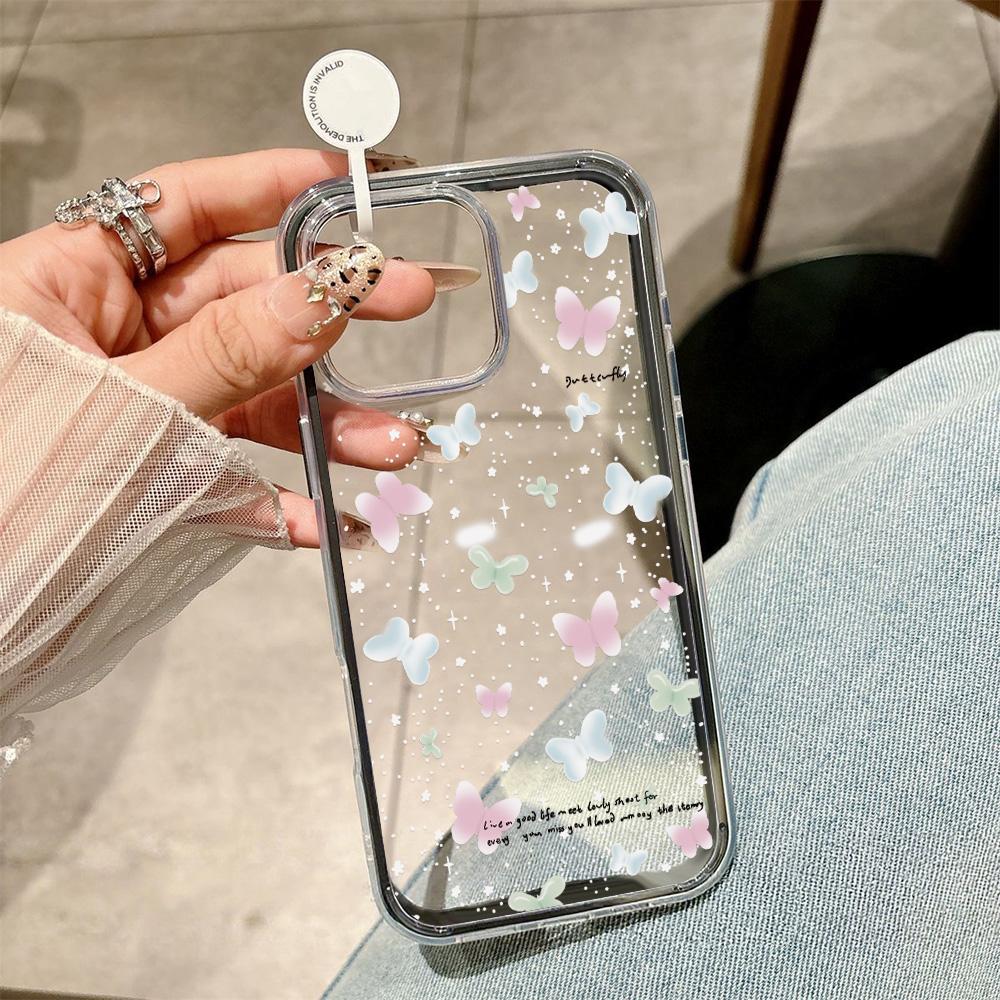 Чехол для телефона 2 в 1 Candy Color для iPhone 11 16 17 Pro Max 13 15 14 12 17 Air 17promax Мягкий ТПУ Прозрачный Цветочный Funda Чехол