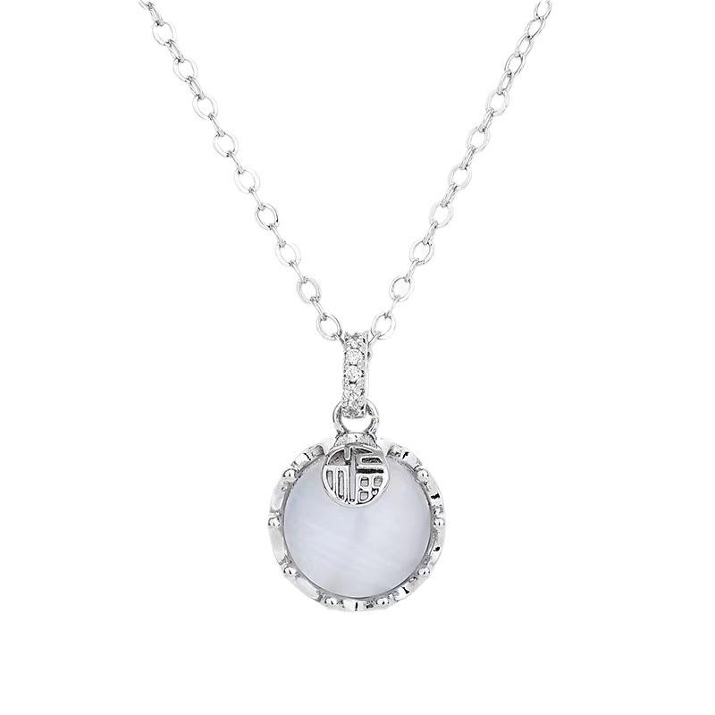 Национальная мода Fuzi White Chopin ожерелье для женщин легкая роскошная ниша высокого класса дизайн ключичная цепочка