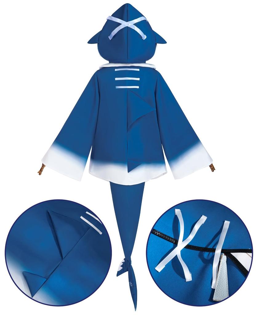 VTuber Cosplay Gawr Gura Cosplay Costume VTuber Cosplay Shark Cosplay Costume Gawr Gura Virtual YouTuber VTuber Cosplay Flat Shark Hololive [NOKIJP]