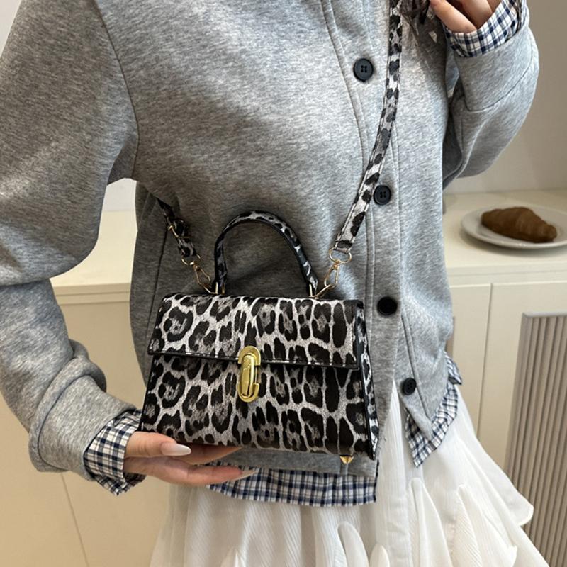 Винтажные сумки через плечо с леопардовым принтом Маленькие crossbody сумки из ПУ кожи для женщин Фирменные сумки