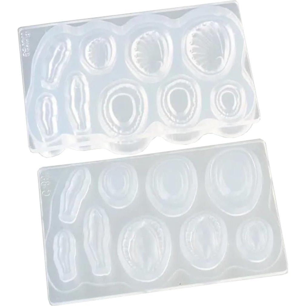 Kameshima Silicone Mold Miniature Osechi Series Abalone & Tazukuri 3 Sizes Double-Sided Craft Tool C-889 for Clay UV Resin