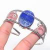 Natural Lapis Lazuli Gemstone 925 Sterling Silver Cuff Bangle Adjustable K8i87