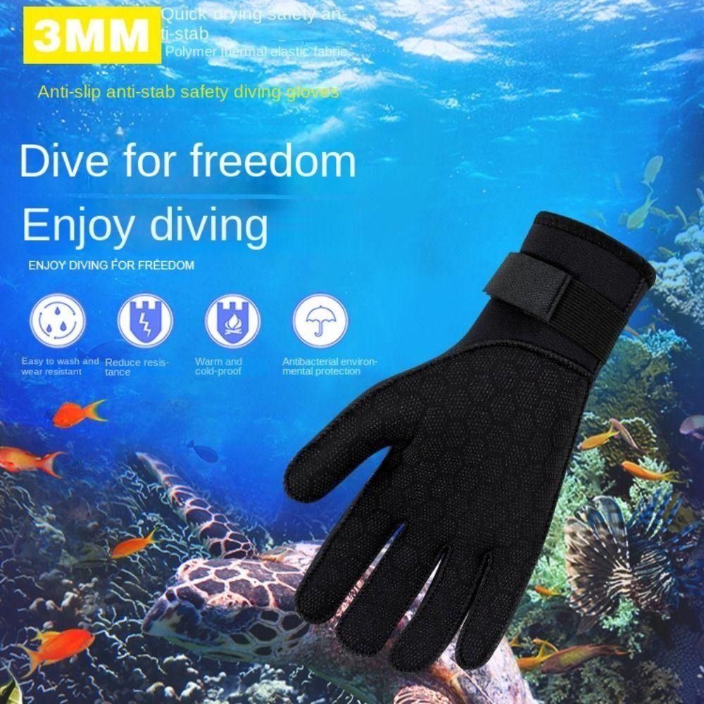 3mm Neoprene Surfing Gloves Antiskid Wetsuit Gloves Diving Gloves Five Finger Gloves  Swimming