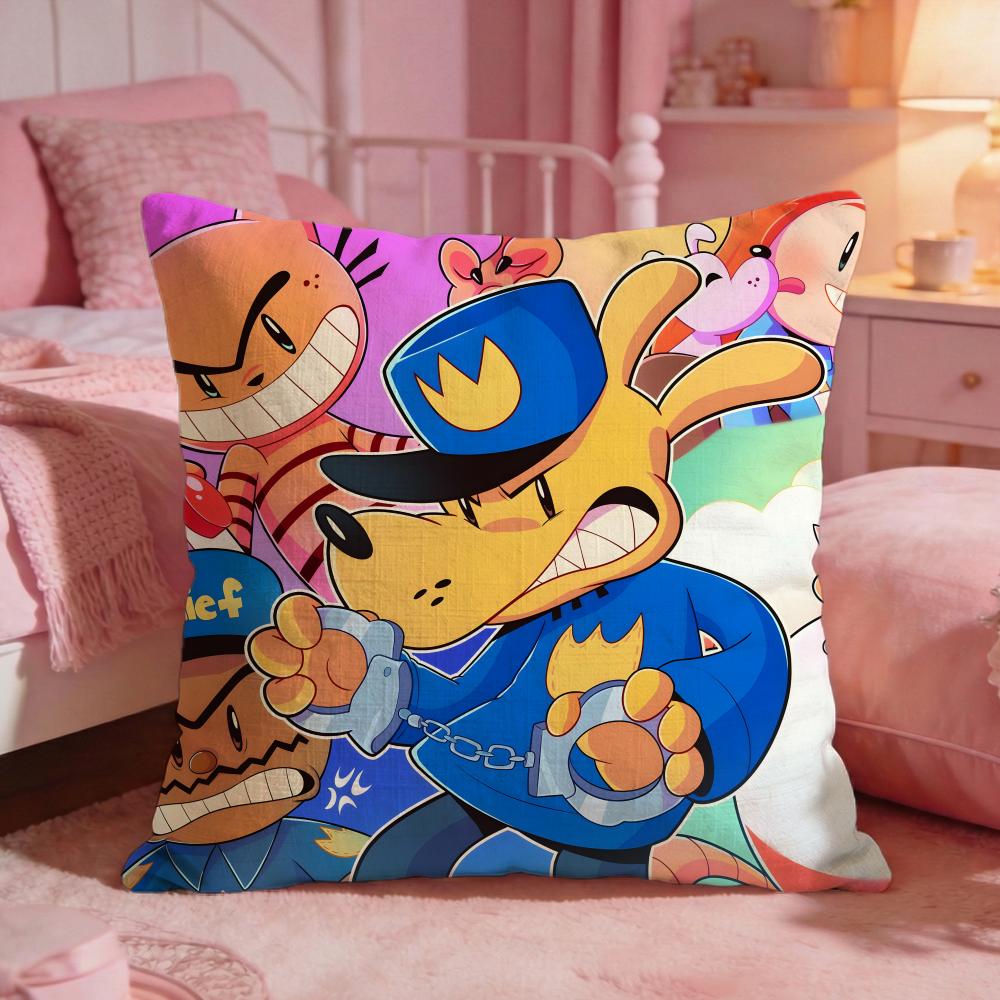 DDogmans Cute Cartoon Cushion Cover Premium Comfort Reversible Pillow Cove Two In One Design For Any Room Car Interior