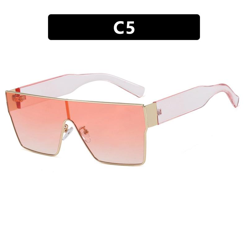 Square one-piece large-frame sunglasses, new bar dancing sunshade sunglasses, women's trendy sunglasses