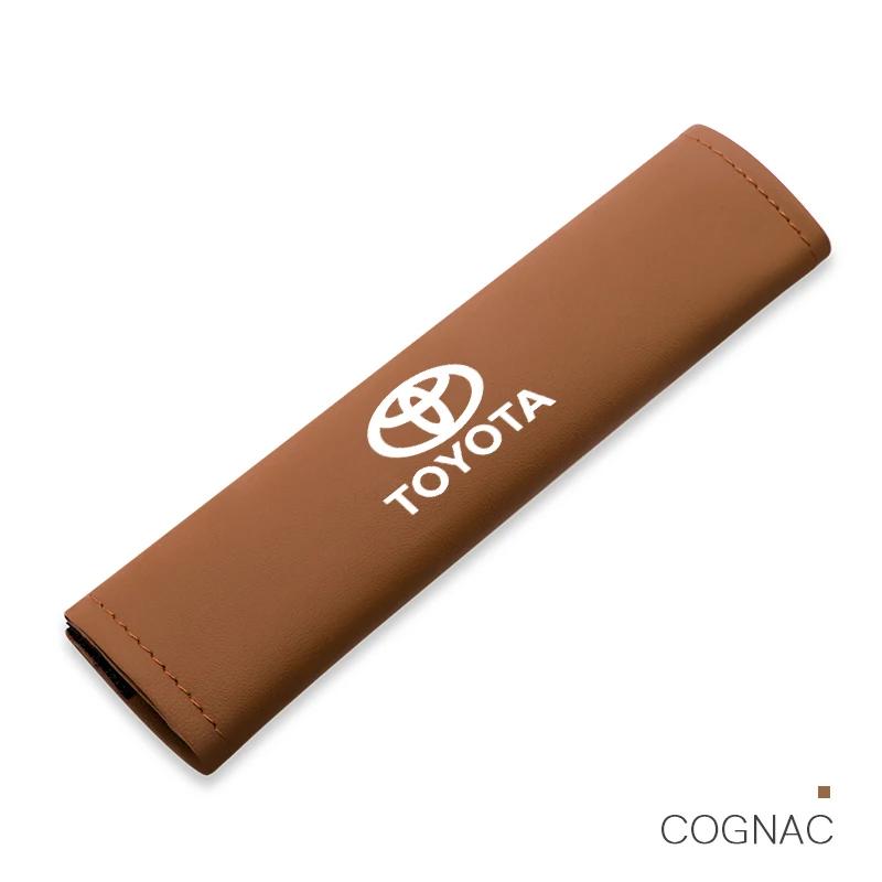  RATG2 For Toyota Car Pu Leather Seat Belt Shoulder Protection Set Interior Accessories  Corolla Crown Yaris Chr Auris Rav4car sticker