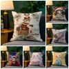 Christmas reindeer antler girl  Pillow Case Natural Linen Pillow Case DoubleSided Decor Sofa Pillowcase Home Decor