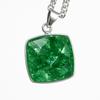 133 карата СЕРТИФИЦИРОВАННЫЙ Зеленый Изумруд 925 пробы Стерлинговое Серебро Натуральный Кушон Огранки Подвеска AI-105-NS
