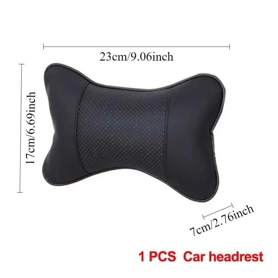 Подушки для шеи автомобиля, двусторонние из искусственной кожи, 1 шт. в упаковке, подголовник для облегчения боли в голове, универсальная автомобильная подушка с наполнителем из волокна