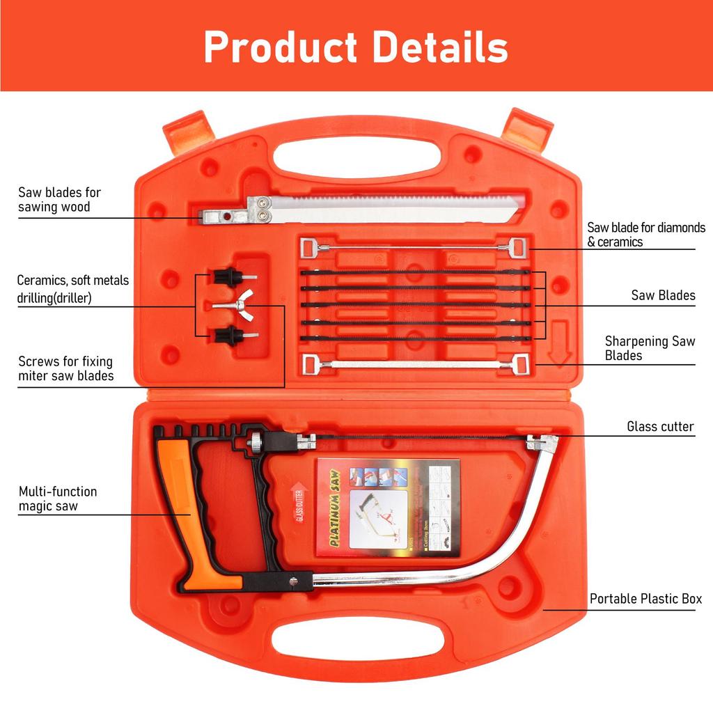 12-в-1 Волшебный универсальный набор ручной пилы Набор инструментов с несколькими лезвиями