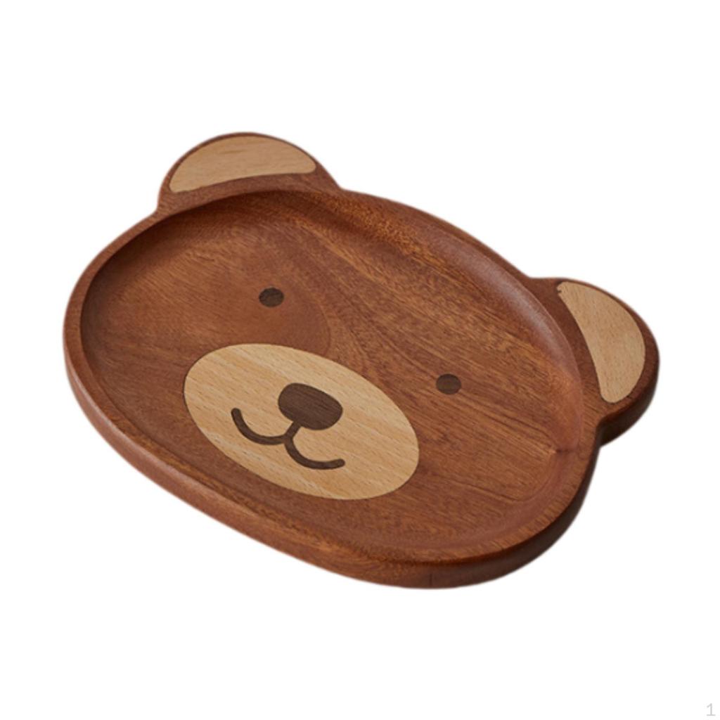 Поднос деревянный с рисунком медведя для демонстрации еды и мероприятий