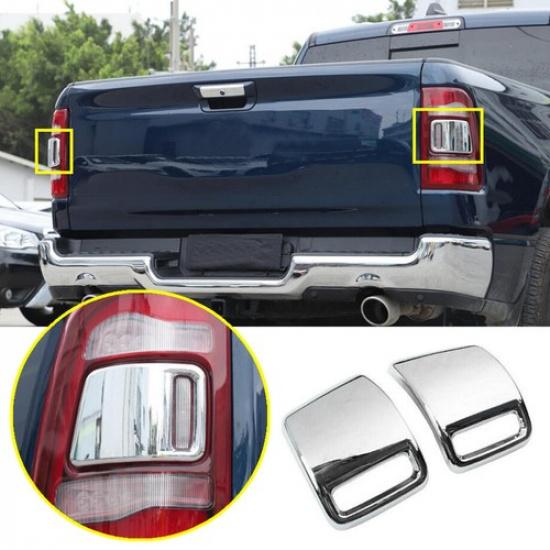 For - Dodge RAM 3500 ABS Chrome Exterior Rear Tail Light Cover Trim 2PCS