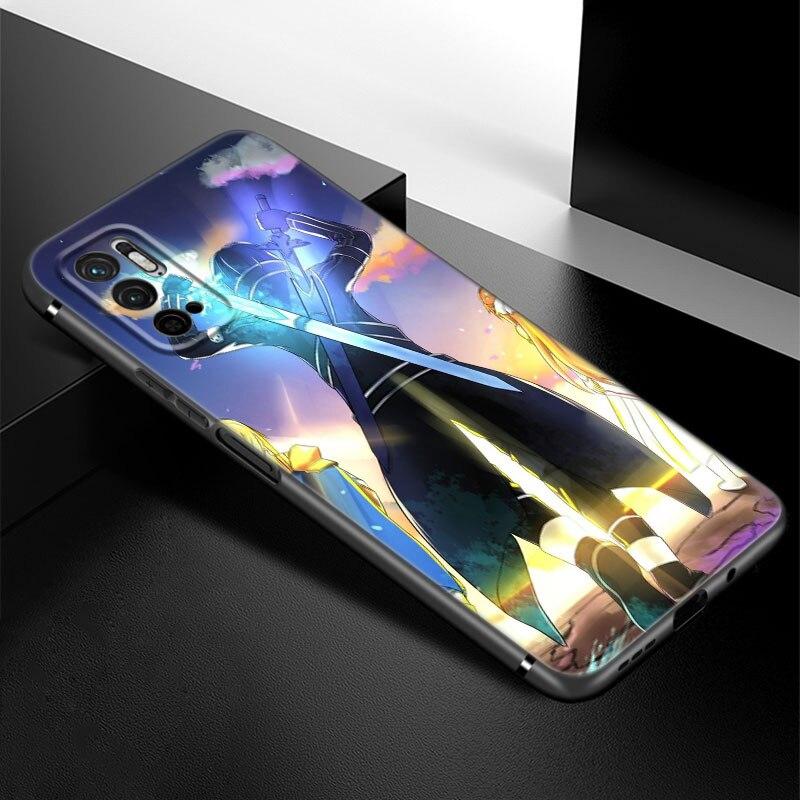 Чехол для телефона с изображением Кирито и Асуна для Xiaomi Redmi Note 7 8 8T 9 9S 10 10S 10T 11 11S 4G 11E 11T Pro 5G, мягкий черный чехол из ТПУ